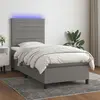 Image de vidaXL Sommier à lattes de lit avec matelas et LED Gris foncé 80x200cm