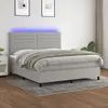 Image de vidaXL Sommier à lattes de lit et matelas et LED Gris clair 180x200 cm