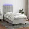 Image de vidaXL Sommier à lattes de lit et matelas et LED Gris clair 100x200 cm