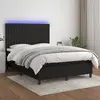 Image de vidaXL Sommier à lattes de lit et matelas et LED Noir 140x200 cm Tissu