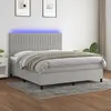Image de vidaXL Sommier à lattes de lit et matelas et LED Gris clair 160x200 cm
