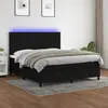 Image de vidaXL Sommier à lattes de lit et matelas et LED Noir 180x200 cm Tissu