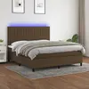 Image de vidaXL Sommier à lattes de lit matelas et LED Marron foncé 180x200cm