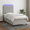 Image de vidaXL Sommier à lattes de lit avec matelas et LED Gris clair 80x200cm