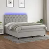 Image de vidaXL Sommier à lattes de lit matelas et LED Gris clair 160x200 cm