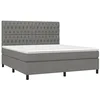 Image de vidaXL Sommier à lattes de lit et matelas et LED Gris foncé 180x200 cm