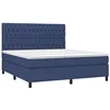 Image de vidaXL Sommier à lattes de lit et matelas et LED Bleu 180x200 cm Tissu