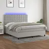 Image de vidaXL Sommier à lattes de lit et matelas et LED Gris clair 160x200 cm