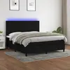 Image de vidaXL Sommier à lattes de lit et matelas et LED Noir 180x200 cm Tissu