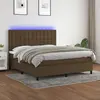 Image de vidaXL Sommier à lattes de lit matelas et LED Marron foncé 180x200cm