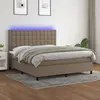 Image de vidaXL Sommier à lattes de lit et matelas et LED Taupe 180x200cm Tissu