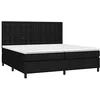 Image de vidaXL Sommier à lattes de lit et matelas et LED Noir 200x200 cm Tissu