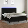 Image de vidaXL Sommier à lattes de lit et matelas et LED Noir 200x200 cm Tissu