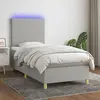 Image de vidaXL Sommier à lattes de lit avec matelas et LED Gris clair 90x190cm