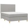 Image de vidaXL Sommier à lattes de lit et matelas et LED Gris clair 140x190 cm