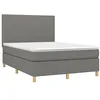 Image de vidaXL Sommier à lattes de lit et matelas et LED Gris foncé 140x190 cm