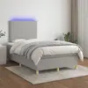 Image de vidaXL Sommier à lattes de lit et matelas et LED Gris clair 120x200 cm