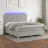 Image de vidaXL Sommier à lattes de lit et matelas et LED Gris clair 180x200 cm