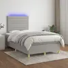 Image de vidaXL Sommier à lattes de lit matelas et LED Gris clair 120x200 cm