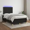 Image de vidaXL Sommier à lattes de lit et matelas et LED Noir 120x200 cm Tissu