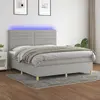 Image de vidaXL Sommier à lattes de lit et matelas et LED Gris clair 180x200 cm