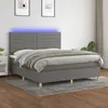 Image de vidaXL Sommier à lattes de lit et matelas et LED Gris foncé 180x200 cm
