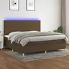 Image de vidaXL Sommier à lattes de lit matelas et LED Marron foncé 200x200 cm