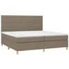 Image de vidaXL Sommier à lattes de lit et matelas et LED Taupe 200x200cm Tissu