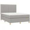 Image de vidaXL Sommier à lattes de lit et matelas et LED Gris clair 140x190 cm