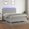 Image de vidaXL Sommier à lattes de lit matelas et LED Gris clair 160x200 cm