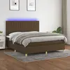 Image de vidaXL Sommier à lattes de lit matelas et LED Marron foncé 160x200 cm