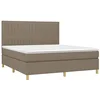 Image de vidaXL Sommier à lattes de lit et matelas et LED Taupe 160x200cm Tissu