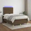 Image de vidaXL Sommier à lattes de lit matelas et LED Marron foncé 120x200 cm