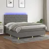 Image de vidaXL Sommier à lattes de lit et matelas et LED Gris foncé 160x200 cm