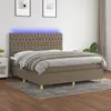 Image de vidaXL Sommier à lattes de lit et matelas et LED Taupe 180x200cm Tissu