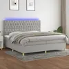 Image de vidaXL Sommier à lattes de lit matelas et LED Gris clair 200x200 cm