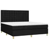 Image de vidaXL Sommier à lattes de lit et matelas et LED Noir 180x200 cm Tissu