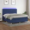 Image de vidaXL Sommier à lattes de lit et matelas et LED Bleu 180x200 cm Tissu