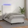 Image de vidaXL Sommier à lattes de lit avec matelas et LED Blanc 100x200 cm