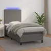 Image de vidaXL Sommier à lattes de lit avec matelas et LED Gris 100x200 cm