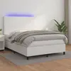 Image de vidaXL Sommier à lattes de lit avec matelas et LED Blanc 140x190 cm