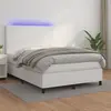 Image de vidaXL Sommier à lattes de lit avec matelas et LED Blanc 140x200 cm