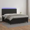 Image de vidaXL Sommier à lattes de lit avec matelas et LED Noir 180x200 cm