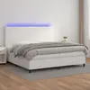 Image de vidaXL Sommier à lattes de lit avec matelas et LED Blanc 200x200 cm