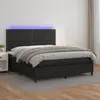 Image de vidaXL Sommier à lattes de lit avec matelas et LED Noir 180x200 cm
