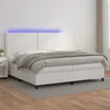 Image de vidaXL Sommier à lattes de lit avec matelas et LED Blanc 200x200 cm