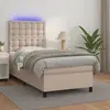 Image de vidaXL Sommier à lattes de lit avec matelas et LED Cappuccino 80x200cm