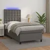 Image de vidaXL Sommier à lattes de lit avec matelas et LED Gris 100x200 cm