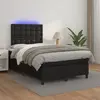 Image de vidaXL Sommier à lattes de lit avec matelas et LED Noir 120x200 cm