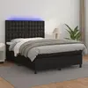 Image de vidaXL Sommier à lattes de lit avec matelas et LED Noir 140x190 cm